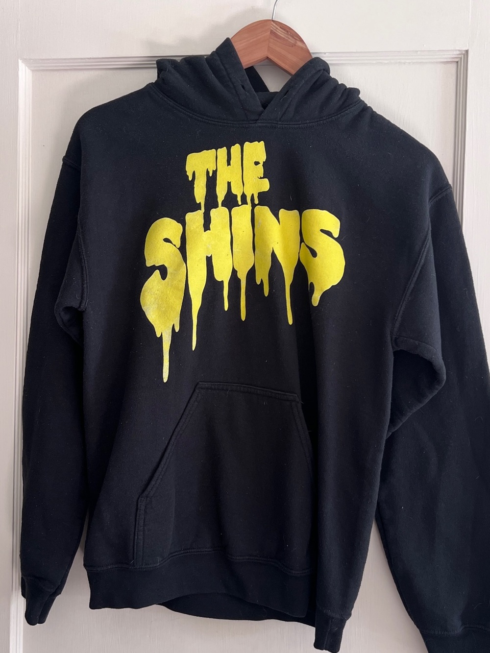 The Shins Black Band Hoodie with Yellow Drip Logo